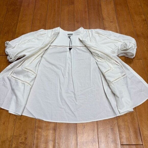 Ava & Viv Womens White Cottagecore Top Puff Sleeves Size 2X Prairie Sheer NWT - Picture 10 of 11
